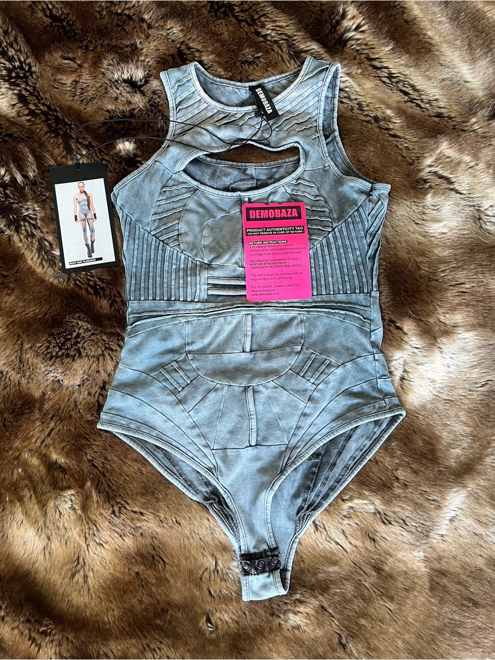 🩶NWT DEMOBAZA Pleiadian Original Body Suit Size Large (fits like S/M)💎 - Picture 6 of 12